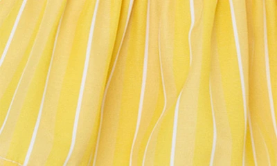 Shop Habitual Stripe Puff Sleeve Top & Shorts Set In Yellow