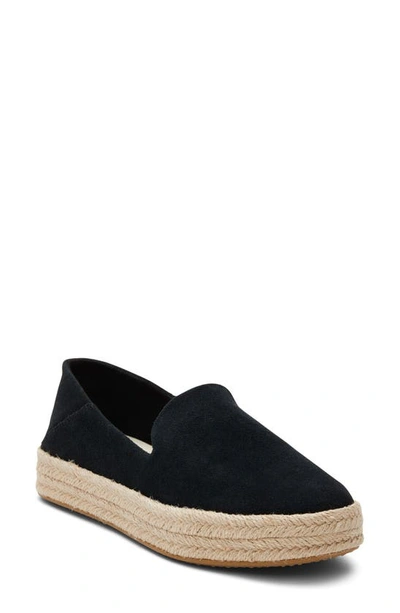 Shop Toms Carol Suede Platform Espadrille In Black