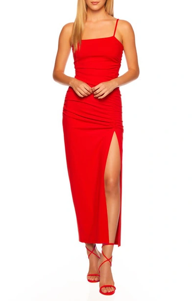 Shop Susana Monaco Sleeveless Body-con Midi Dress In Perfect Red