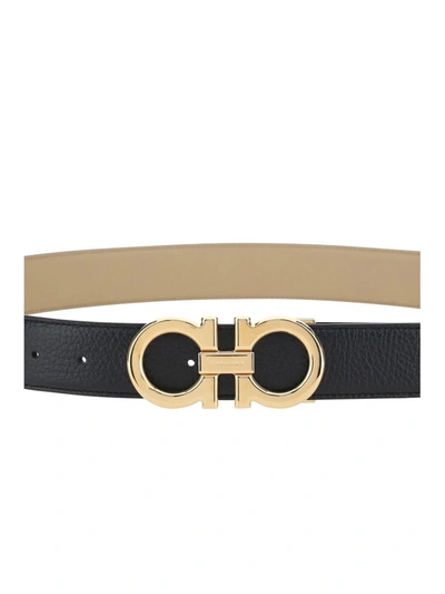 Shop Ferragamo Belts E Braces In Black-beige