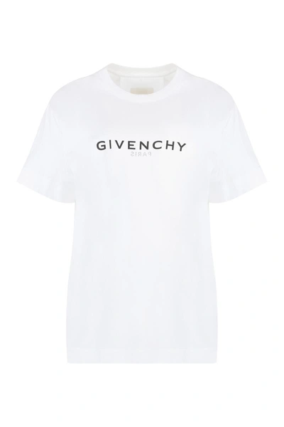 Shop Givenchy Cotton Crew-neck T-shirt In White