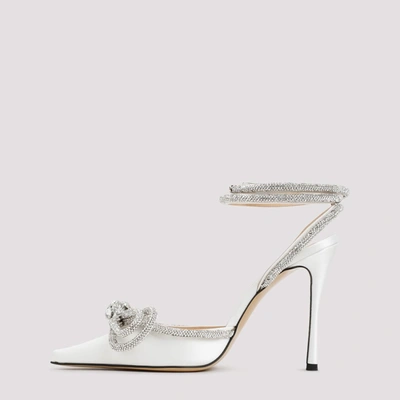 Shop Mach & Mach Double Bow High Heels Shoes In White
