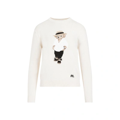 Shop Ralph Lauren Bear Pullover Sweater In White