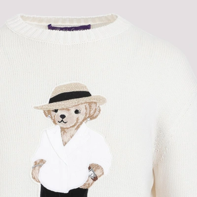 Shop Ralph Lauren Bear Pullover Sweater In White