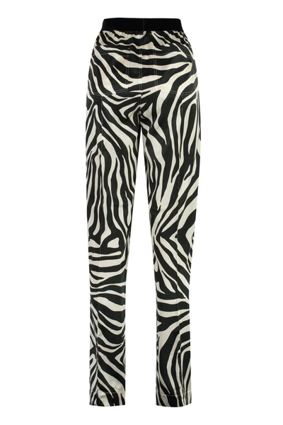 Tom Ford Zebra-print Silk-blend Satin Straight-leg Pants In Animalier