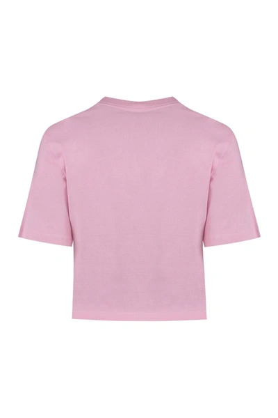 Shop Versace Cotton Crew-neck T-shirt In Pink