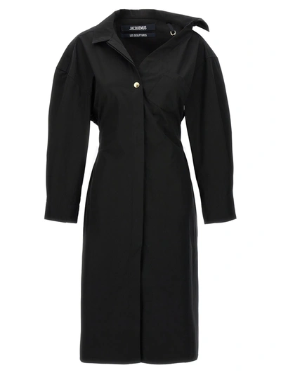 Shop Jacquemus La Robe Chemise Dresses In Black