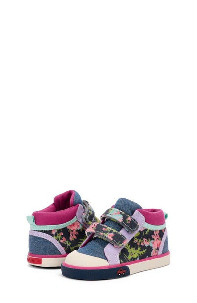 Shop See Kai Run Kids' Kya Sneaker In Navy Floral