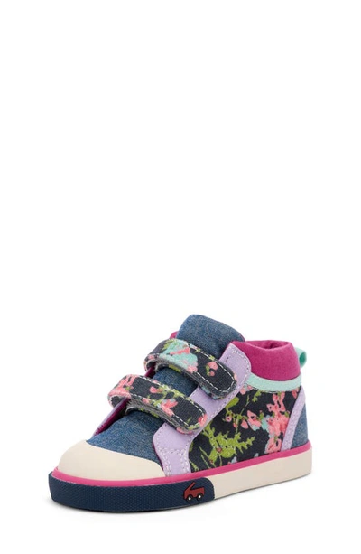 Shop See Kai Run Kids' Kya Sneaker In Navy Floral