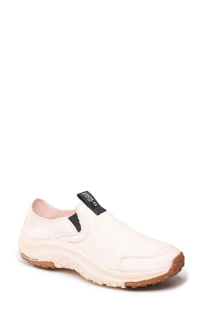 Shop Holo Footwear Athena Moc Canvas Slip-on Shoe In Peach Blush