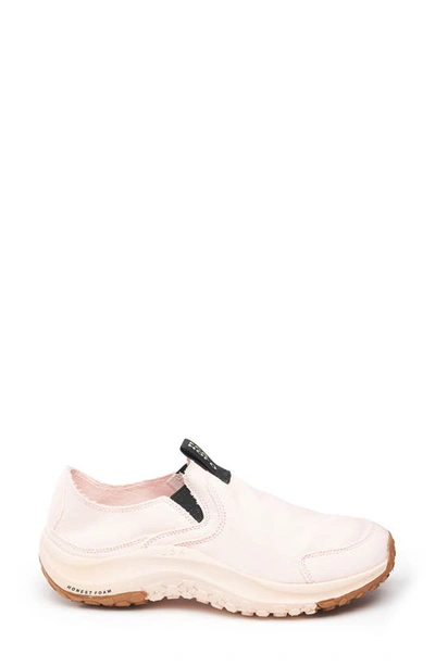 Shop Holo Footwear Athena Moc Canvas Slip-on Shoe In Peach Blush