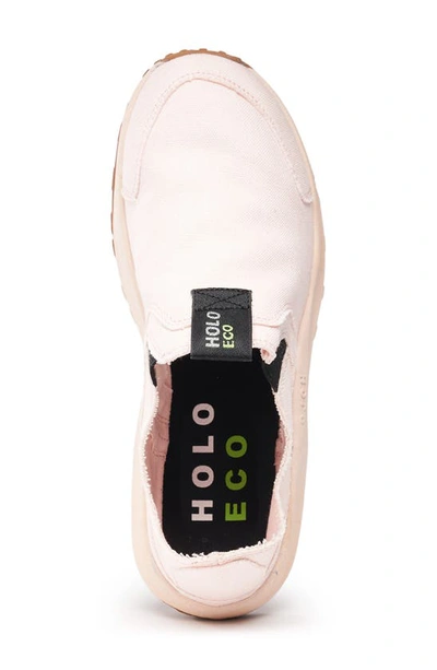 Shop Holo Footwear Athena Moc Canvas Slip-on Shoe In Peach Blush