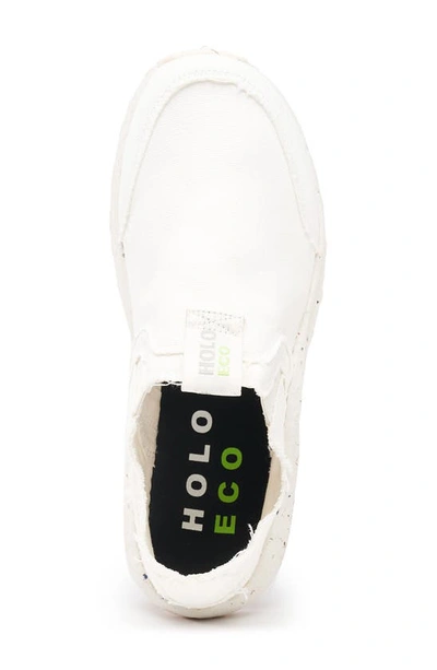 Shop Holo Footwear Athena Moc Canvas Slip-on Shoe In Vanilla Ice