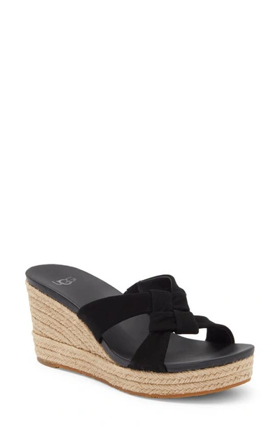 Shop Ugg Niyomee Espadrille Wedge Sandal In Black