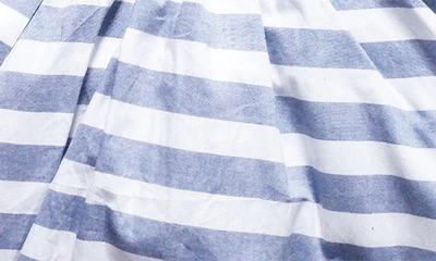 Shop Joe-ella Kids' Stripe Cotton Chambray Fit & Flare Dress In Blue