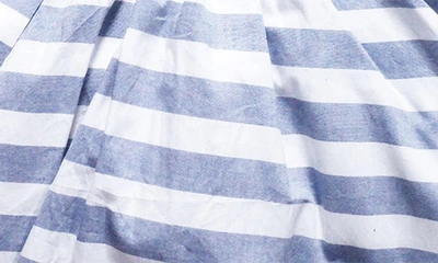 Joe-ella Kids' Stripe Cotton Chambray Fit & Flare Dress In Blue