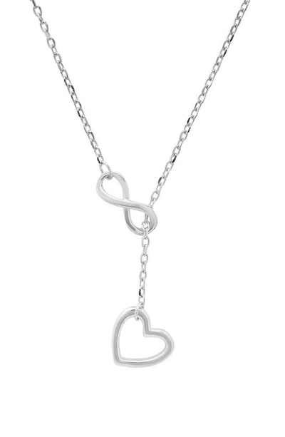 Shop Queen Jewels 14k Golf Plated Sterling Silver Heart & Infinity Lariat Necklace