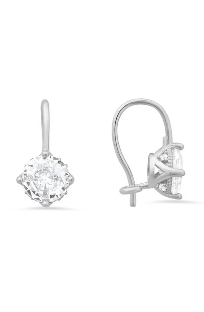 Shop Queen Jewels Cubic Zirconia Drop Earrings In Silver