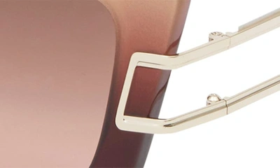 Shop Glemaud X Tura 57mm Cat Eye Sunglasses In Gold/ Beige/ Brown