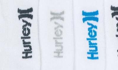 Shop Hurley Pack Of 6 Terry Ankle Socks In White/ Blue