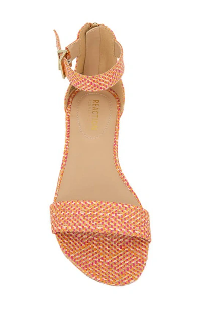 Shop Reaction Kenneth Cole Great Viber Ankle Strap Sandal In Pink Multi Raffia