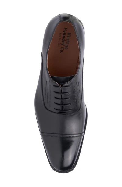 Vintage Foundry Pence Cap Toe Leather Oxford In Black