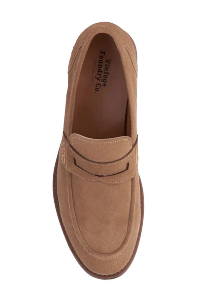 Vintage Foundry Harry Apron Toe Penny Loafer In Taupe