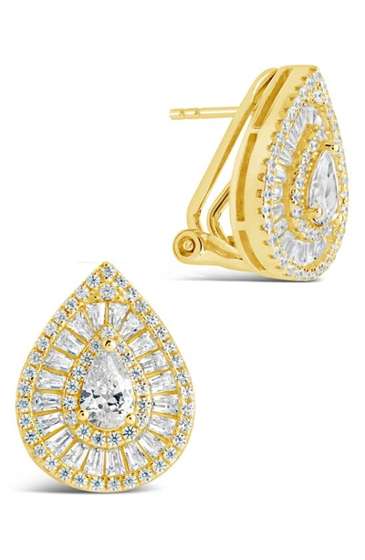 Sterling Forever Scarlett Cubic Zirconia Teardrop Stud Earrings In Gold