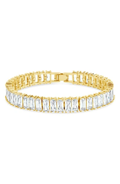 Shop Sterling Forever Martha Cz Tennis Bracelet In Gold