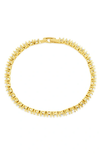 Shop Sterling Forever Martha Cz Tennis Bracelet In Gold