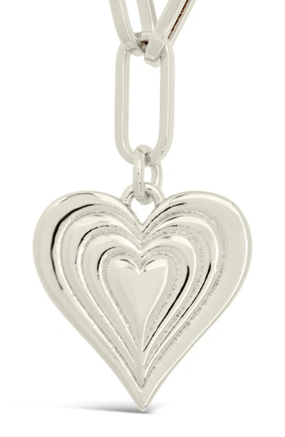 Sterling Forever Beating Heart Pendant Necklace In Silver
