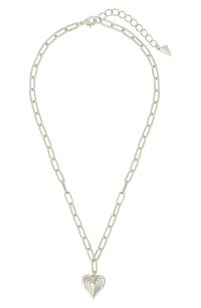 Sterling Forever Beating Heart Pendant Necklace In Silver