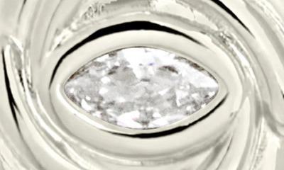 Sterling Forever Mireille Cz Rose Pendant Necklace In Silver