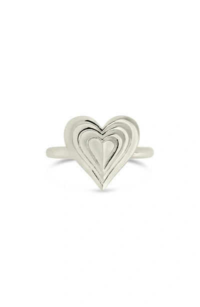 Shop Sterling Forever Beating Heart Ring In Silver