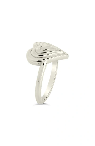 Shop Sterling Forever Beating Heart Ring In Silver