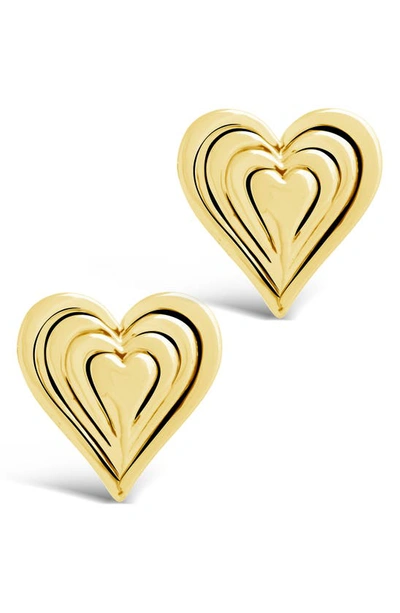 Shop Sterling Forever Beating Heart Stud Earrings In Gold