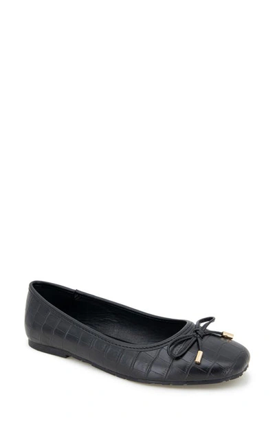 Shop Reaction Kenneth Cole Elstree Flat In Black Croco