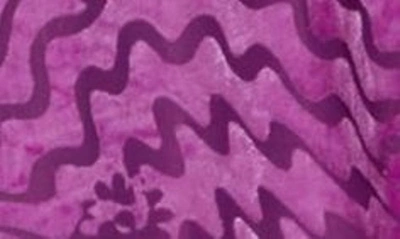 Shop Afrm Faye Long Sleeve Cutout Velvet Minidress In Bo Violet Wave