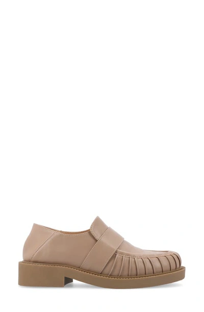 Shop Journee Collection Lakenn Crash Back Loafer In Taupe