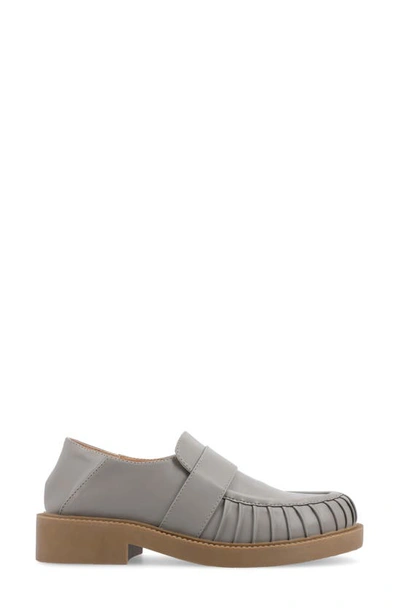 Journee Collection Lakenn Crash Back Loafer In Grey