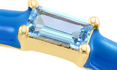 Shop Effy 14k Yellow Gold & Enamel Blue Topaz Stackable Ring