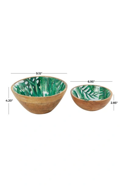 Shop Ginger Birch Studio Set Of 2 Palm Decorative Bowls In Green