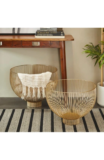 Shop Vivian Lune Home Set Of 2 Gold Iron Baskets