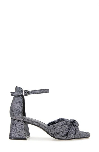 Shop Reaction Kenneth Cole Nessa Knot Block Heel Sandal In Pewter Metallic Fb