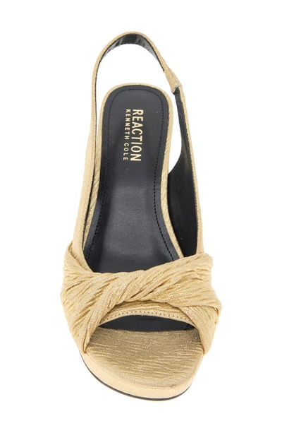 Shop Reaction Kenneth Cole Rylee Slingback Platform Sandal In Gold Metallic Fabric
