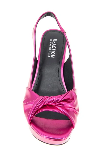Reaction Kenneth Cole Rylee Slingback Platform Sandal In Hot Pink Metallic