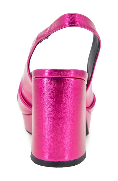 Reaction Kenneth Cole Rylee Slingback Platform Sandal In Hot Pink Metallic
