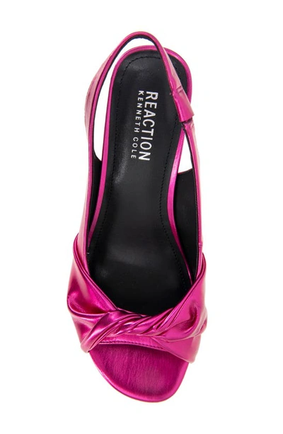 Reaction Kenneth Cole Rylee Slingback Platform Sandal In Hot Pink Metallic