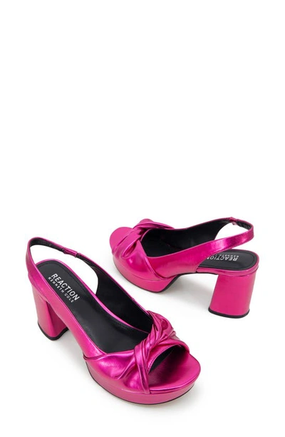 Reaction Kenneth Cole Rylee Slingback Platform Sandal In Hot Pink Metallic