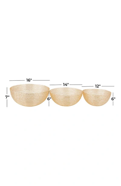 Shop Vivian Lune Home Set Of 3 Decorative Iron Bowls In Gold